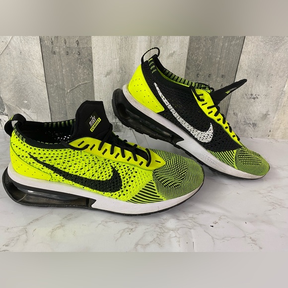 Nike Air Max FlyKnit Racer Shoes Volt FD4610-700 Mens Size 7.5 - Picture 1 of 6